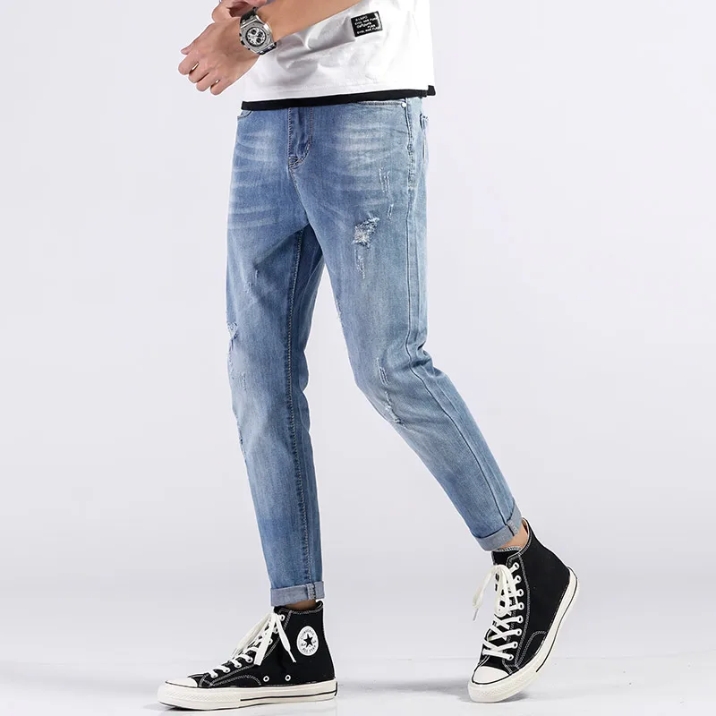 

summer 2019 new denim man jeans brand Hole ripped jeans for men dsq skinny men pants mens skinny streetwear men's jeans