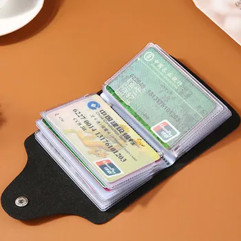 

New PU Leather Function 24 Bits Card Case Business Card Holder Men Women Credit Passport Card Bag ID Passport Card Wallet