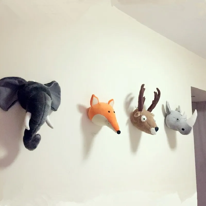 plush deer head wall mount