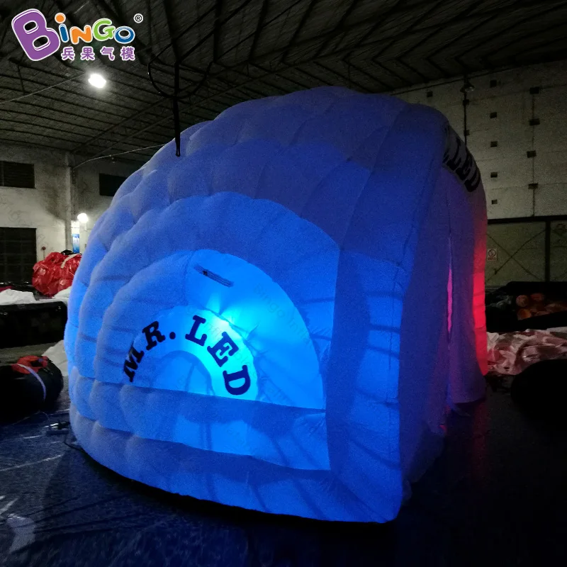  Advertising type LED lighting 5.5x4x3.5 m inflatable igloo tent for outdoor event customized canopy