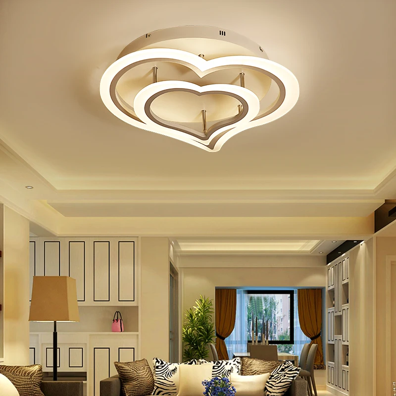 

New Bedroom lamp warm romantic wedding room led ceiling lamp simple modern heart-shaped girl child room lamp room luminaire