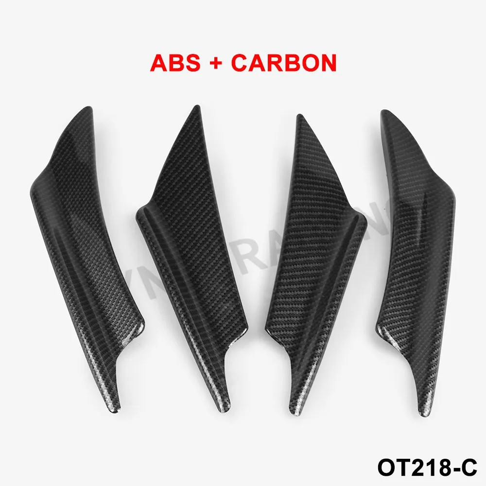 Pair Aluminum Black Universal Front Lower Bumper Splitter Canard Valence Spoiler