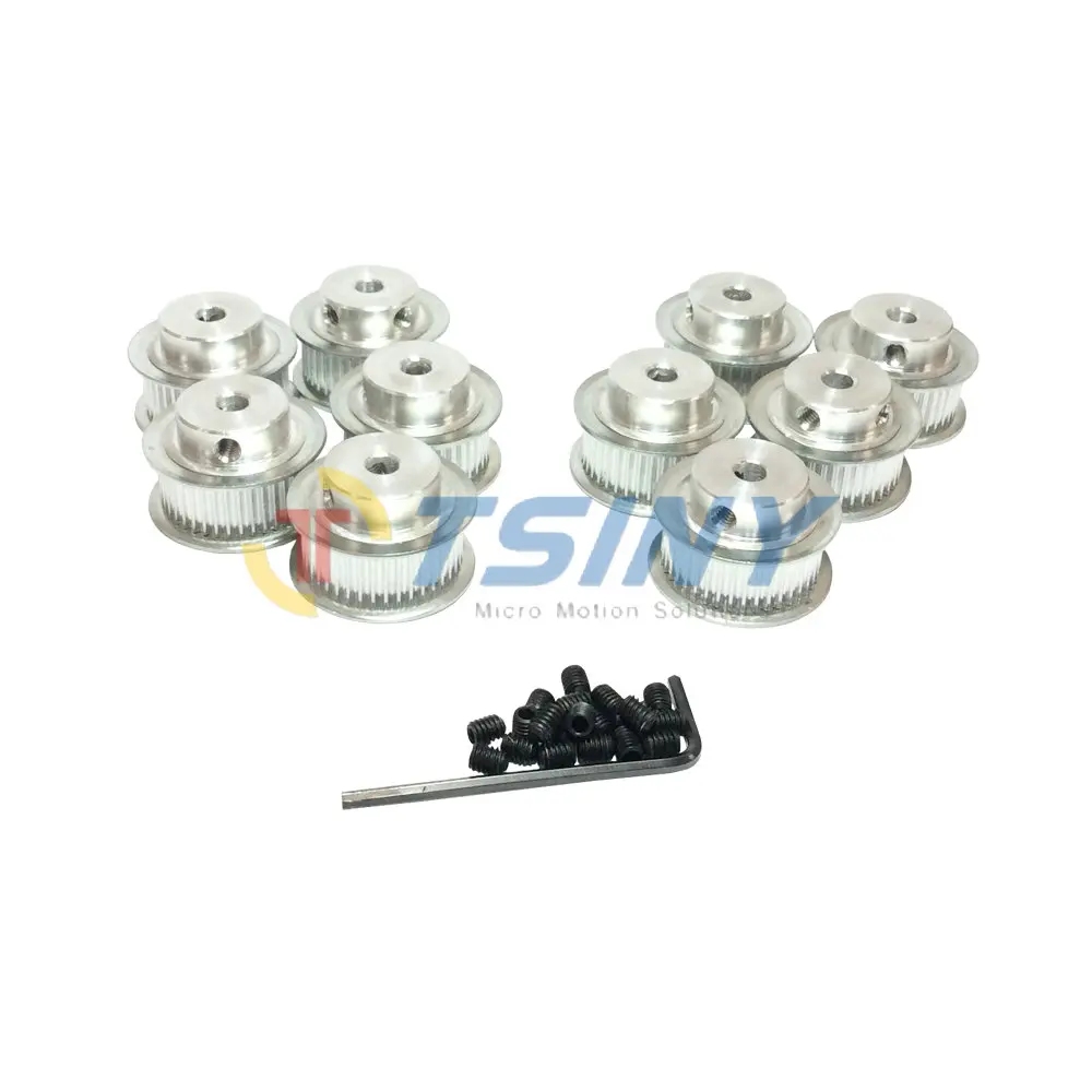 

10 pcs / lot Aluminum Alloy Belt Idler 2GT Type 40 Teeth Bore 5mm Timing Belt Pulley Fit for 9mm Timing Belt