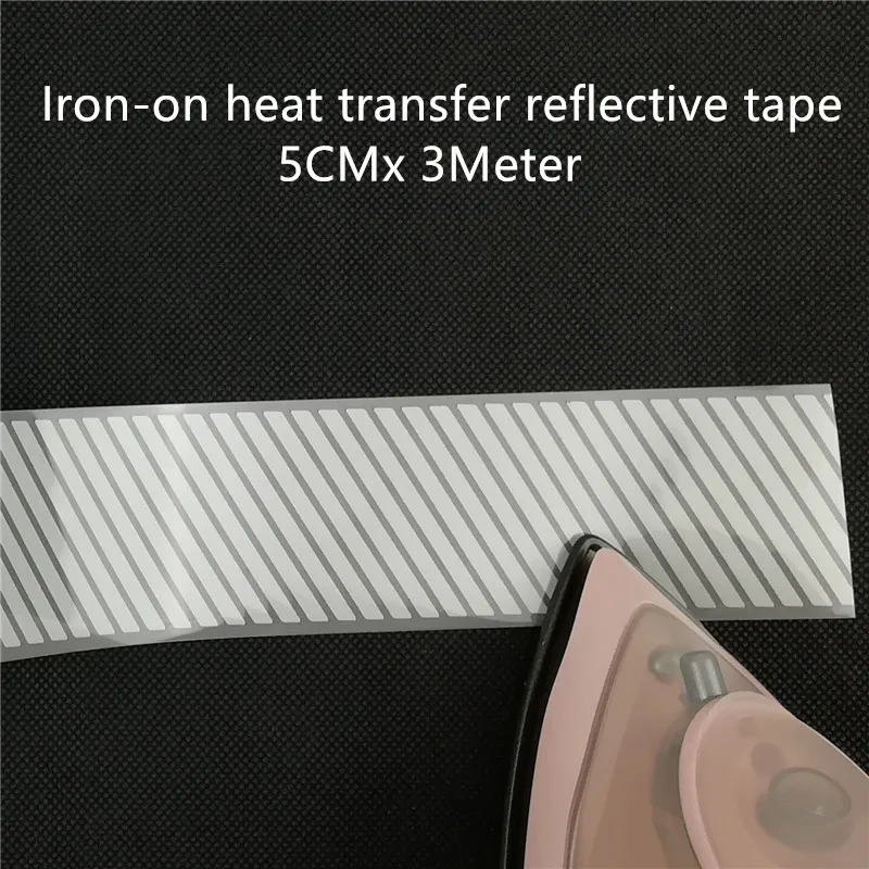 DIY 5 см x 3 м Twill cut Iron-on теплоотводящий, теплоотражающий лента для clothinges сумки для visibile безопасности яркий серебристый цвет - изображение