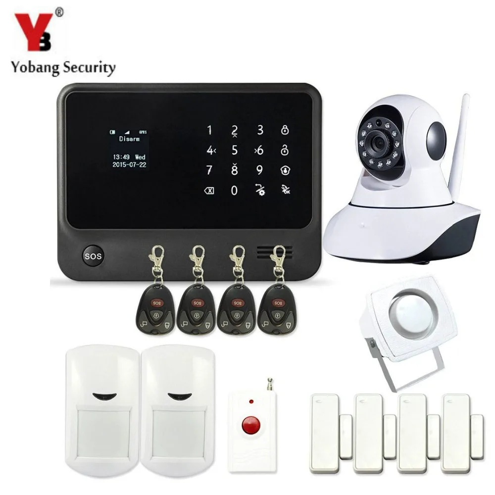 YobangSecurity WIFI GSM Home Burglar Alarm System Touch Keypad Android