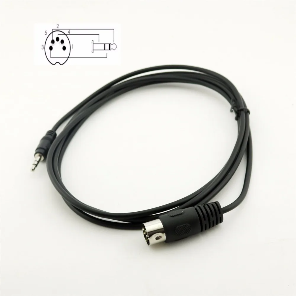 MIDI Cavo da spina DIN a 5 pin DIN a 5 pin 1 m Nero