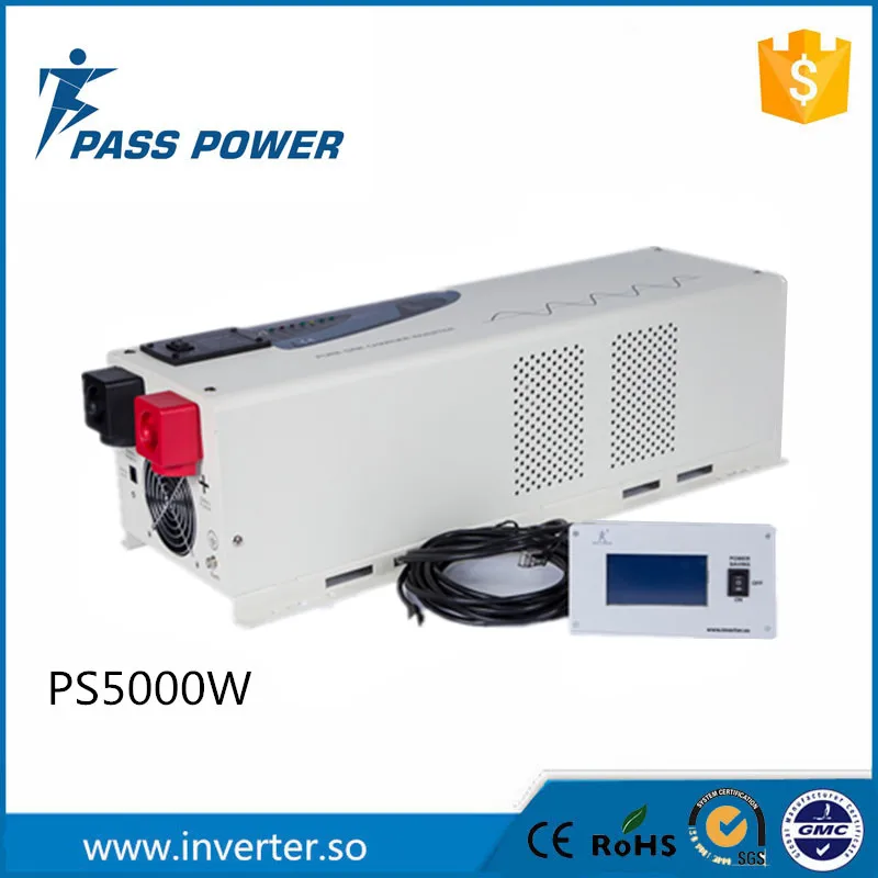 2016 Солнечная ветровая Система DC 48V to AC220V 5000W LCD немодулированный синусоидальный