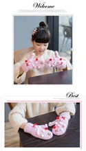GLV842 winter thickening velvet children warm font b gloves b font girl children rabbit fur fingerless