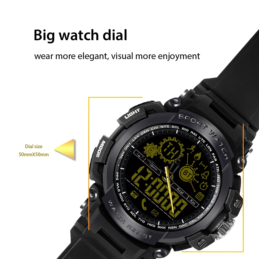 DFOI Bluetooth SmartWatch Смарт часы Noctiluc Водонепроницаемый IP68 5ATM спортивные шагомер для xiaomi