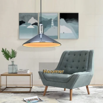 

Brief creative pendant light plated silver/gold color. LOFT style table bar light American bedroom living room suspension lamp