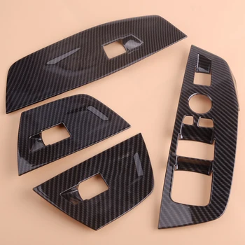 

beler 4pcs Carbon Fiber Texture Window Lift Switch Button Cover Trim Fit for BMW X3 G01 2018