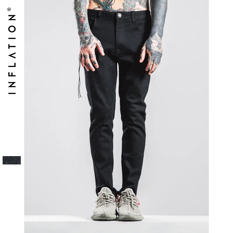 INF Mens 2016 autumn side zipper elastic high street casual pants men