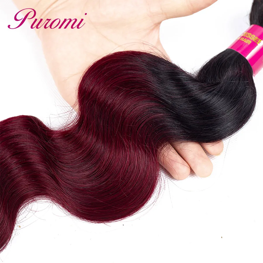 Ombre Indian Human Hair 3 Bundle Deals 1B/27 Body Wave Hair Bundles Puromi 100% Remy Hair Extensions Ombre Indian Human Hair 3 Bundle Deals 1B/27 Body Wave Hair Bundles Puromi 100% Remy Hair Extensions