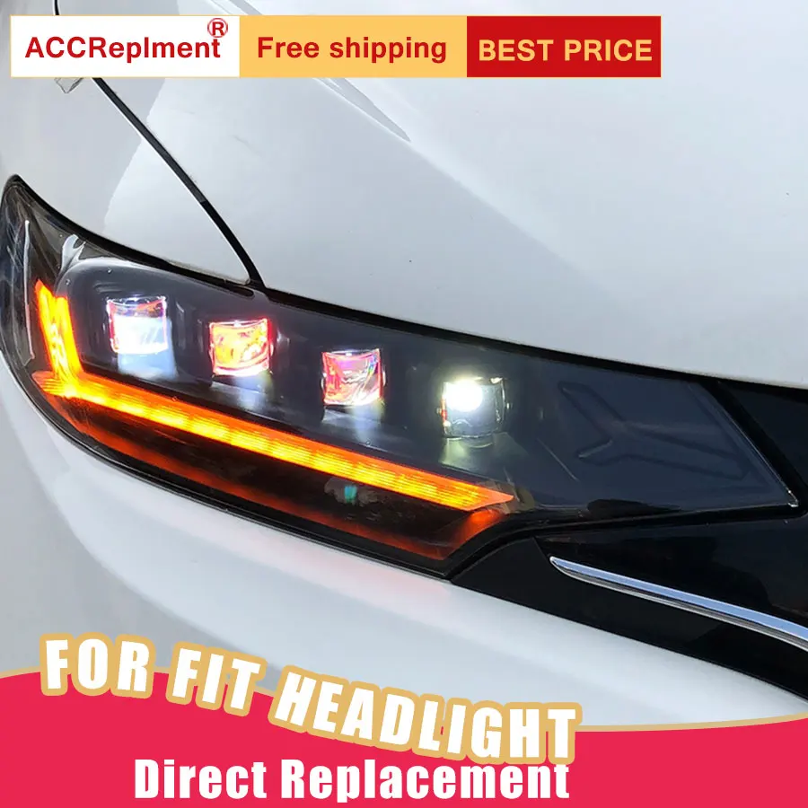 2 шт. светодиодный фары для Honda Fit 2015-2019 Автомобильные ангельские глазки все
