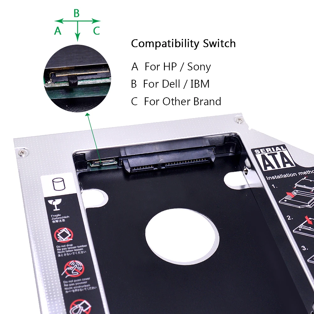 CHIPAL Универсальный 2 й HDD Caddy 12 7 мм SATA 3 0 для 5 &quot2 ТБ SSD чехол корпус жесткого диска с