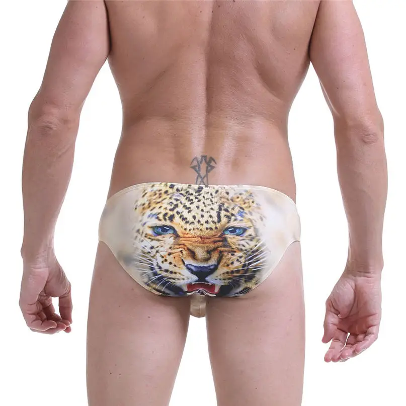 Swim Briefs Man Sexy 3D Print Underwear Cotton Soft Breathable Pouch Boxer Underpants Underwear All Seasons Panties #2d27 (16)
