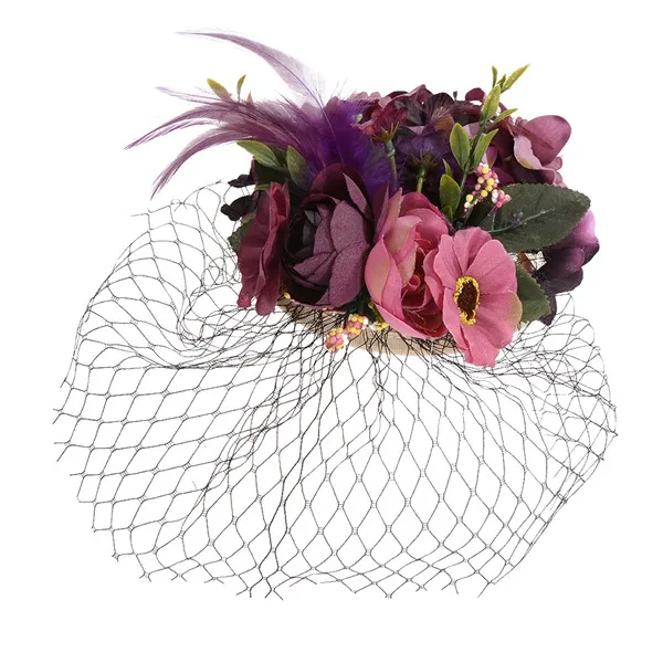Элегантный тканевый цветок перо заколка для волос DIY головной убор украшения для волос для невесты свадебные украшения 3 цвета - Окраска металла: A