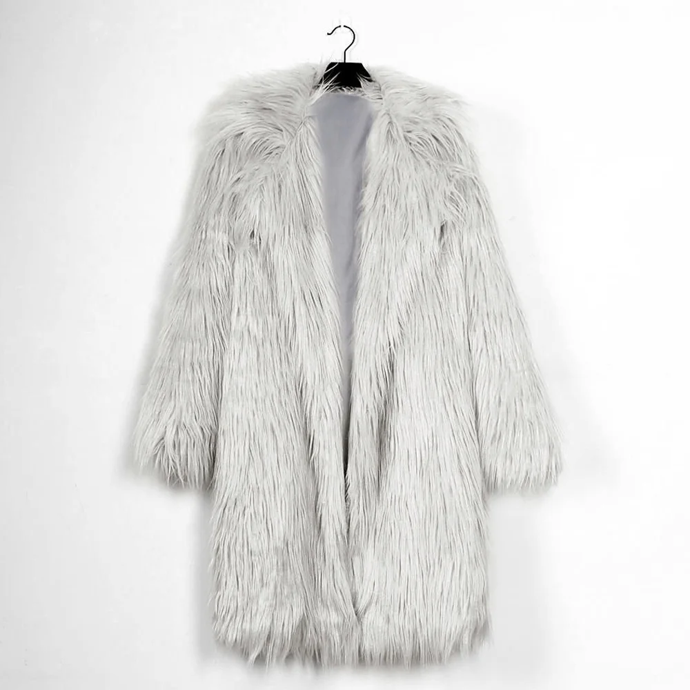 Pardessus Femmes O Kenancy Hiver Vêtements gray green Manches Fausse White Style Longues Cou Survêtement pink En Nouveau Veste Manteau black Femme À Chaud Automne Fourrure Long WWqrSUzI