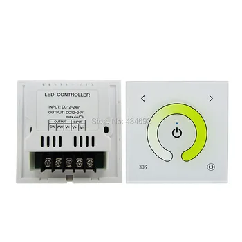 

2 Channel DC12-24V Color Temperature Touch Glass Panel Led Controller Dimmer TM07 Common Anode Connection