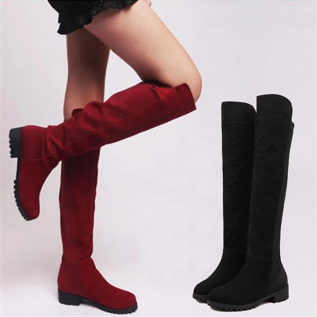 suede boots flat heel