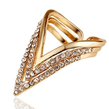 Punk Rings Wholesale Rose Gold Plated Geometric Triangle Ring For Women CZ Diamond Ring Bague Anelli Donna Anillos Mujer