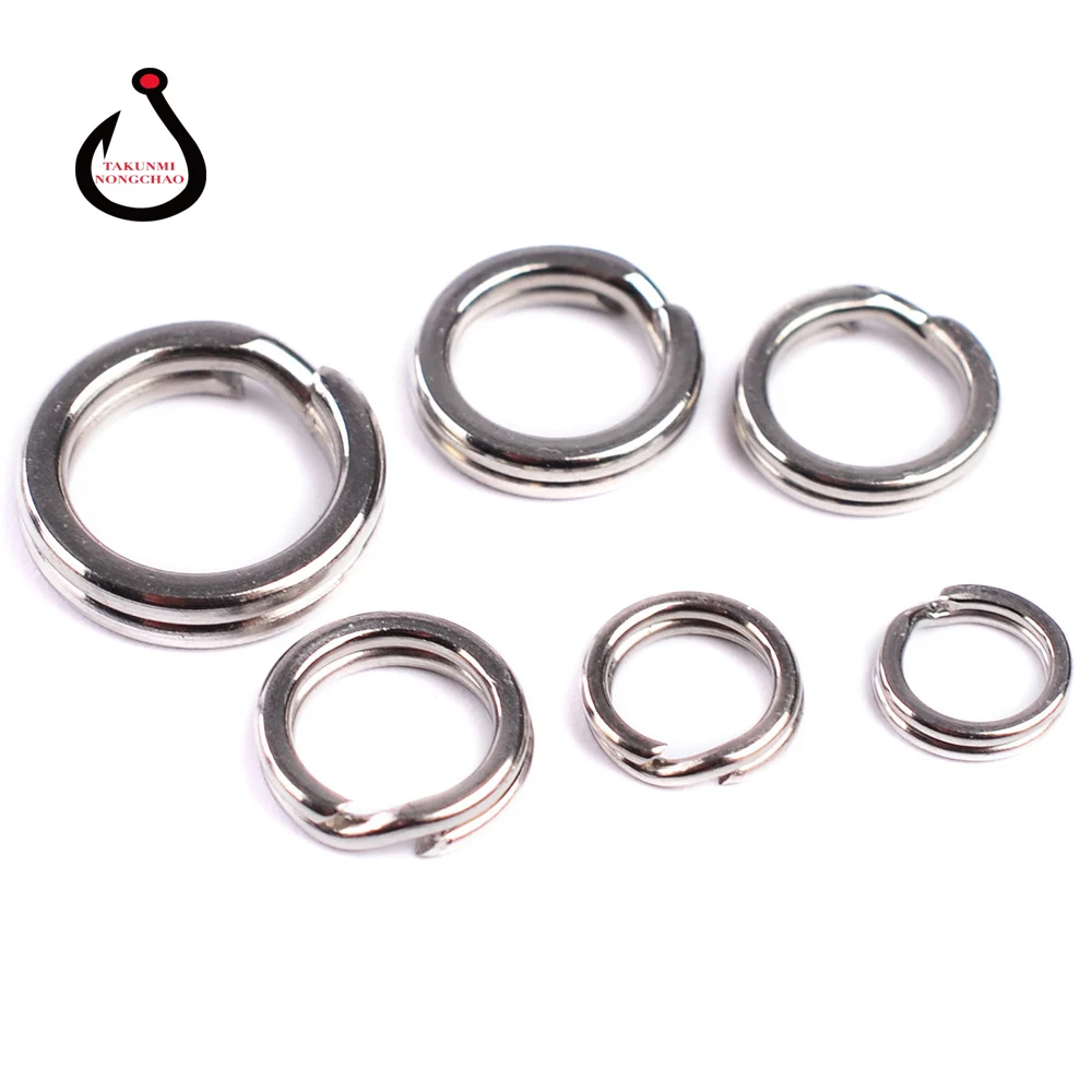 

50pcs/100pcs Stainless Steel Fishing Ring Split Clip Swivel Double Loop Quick Change Hook Connect Fishing Accessory Tools ZG-28