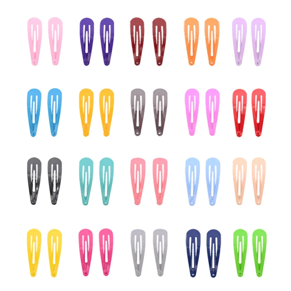

40 Pcs/Pack Assorted Candy Color 2 Inch Solid No Slip Hair Clips Girls' Hairpin Barrettes for Kids Girls' Hair Accessories
