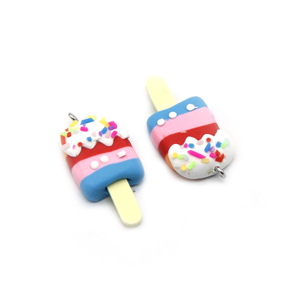 David accessories 32x17mm Cake Ice cream Polymer Clay For Decoration Supply Gift Pendant 25pcs,DIY Handmade Accessories,25Yc5559 - Color: 1075971007