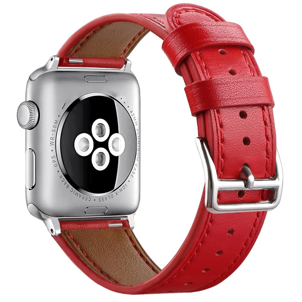 Ремешок для часов из натуральной кожи Apple watch 38 мм 42 Series 4(40 44 мм) S3 S2 S1 Sport
