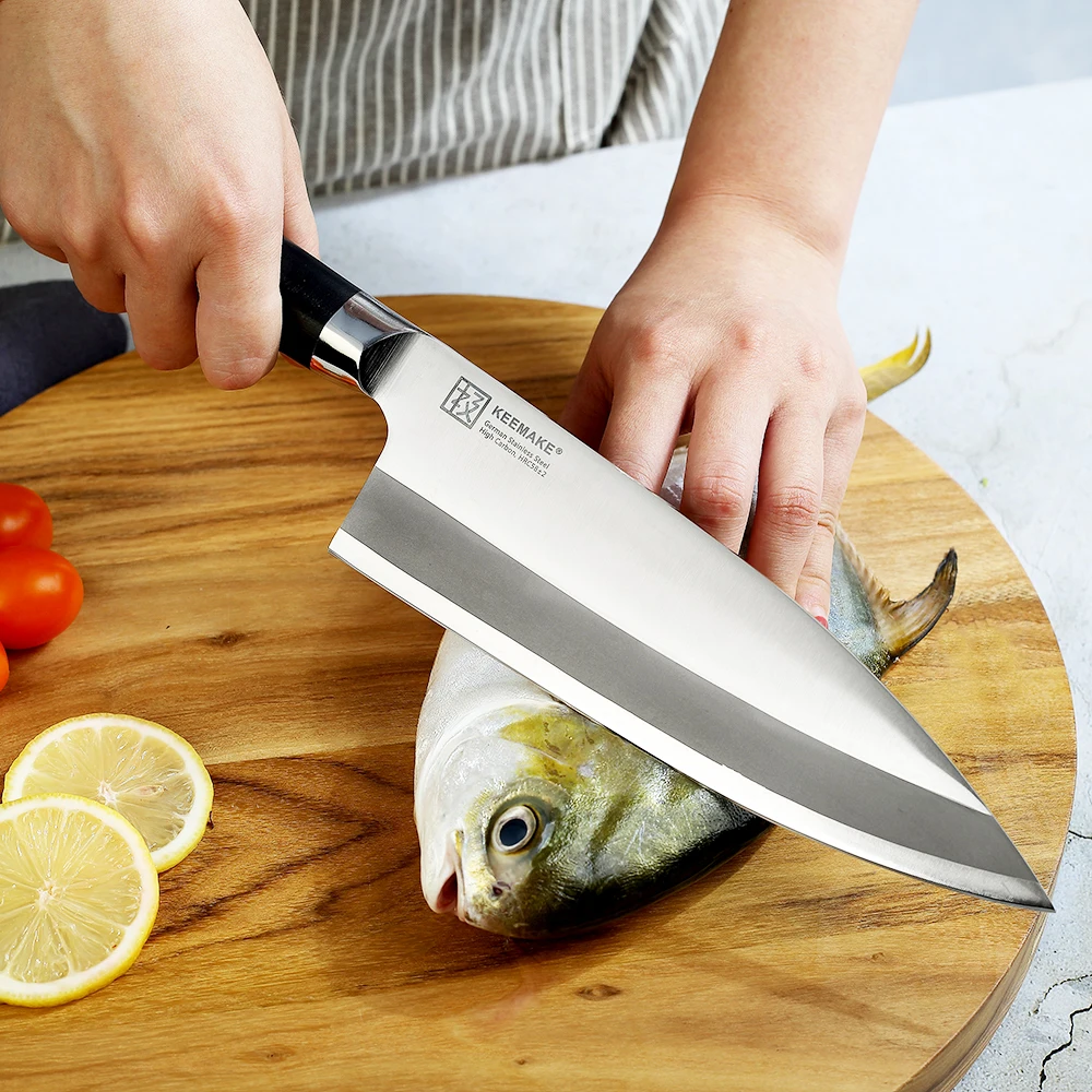KEEMAKE 8,2" /6,5" дюймовый нож Deba для шеф-повара, кухонные ножи сашими, немецкие 1,4116 стальные бритвы с острым лезвием G10, нож для резки с ручкой