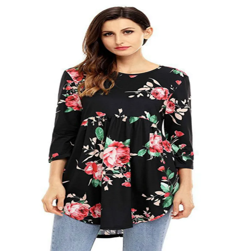 MODENGYUNMA Maternity Dresses Autumn The New Fashion Printing Round Neck Pregnancy ClothesT-shirt Medium Length Pregnant Dress MODENGYUNMA Maternity Dresses Autumn The New Fashion Printing Round Neck Pregnancy ClothesT-shirt Medium Length Pregnant Dress
