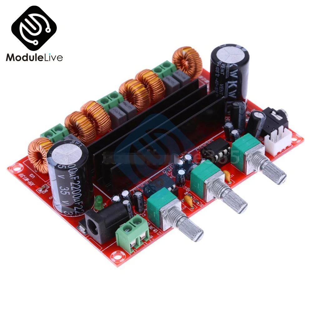 Top Sound TPA3116D2 50W *2 +100W 2.1 Channel (Left/Right/Subwoofer) Power Amplifier Board Digital Stereo Audio Module 12-24V DC Top Sound TPA3116D2 50W *2 +100W 2.1 Channel (Left/Right/Subwoofer) Power Amplifier Board Digital Stereo Audio Module 12-24V DC