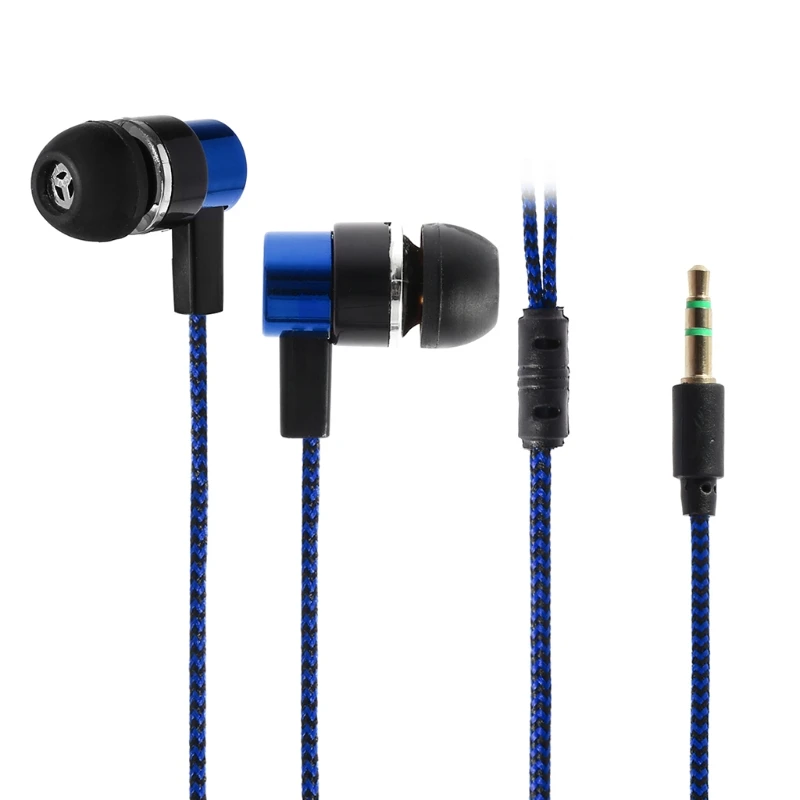 

For Phone Noise Isolating In-Ear Stereo Headset Fabric Fiber Line Earphones