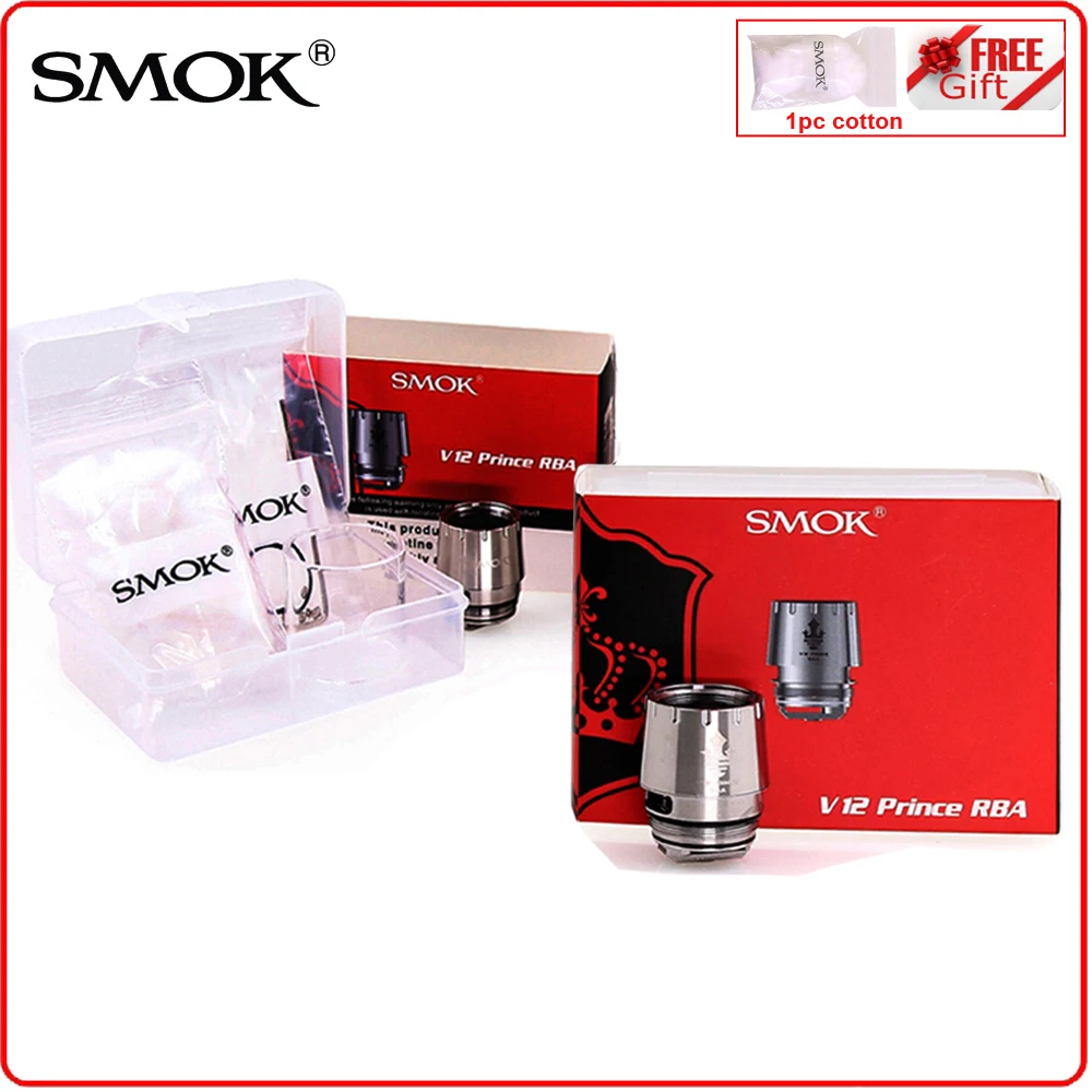

Vape SMOK TFV12 PRINCE RBA COIL Standard EU Version for V12 PRINCE Atomizer Electronic Cigarette Vaporizer Head Core for Mag Kit