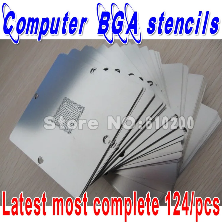 

Freeshipping Latest most complete 124/pcs Desktop Computer Chip Dedicated 90*90 BGA stencils templates BGA Reballing tools Kit