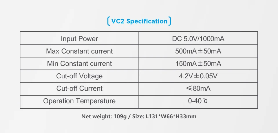 Зарядное устройство XTAR VC2 для 10440/16340/14500/14650/17670/18350/18490/18500/18650/18700/26650/22650/20700/21700/