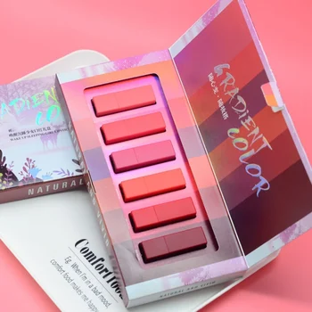 

New 6pcs/set Silky Velvet Matte Lipstick Set Moisturizing Anti-Water Non-Stick Cup Lipstick Kit Makeup Lipstick Set For Dark
