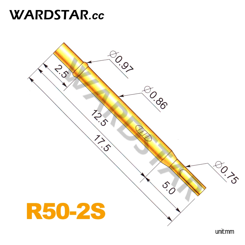 

100pcs/lot R50-2S Length 17.5mm Spring Test Probes Receptacle Wholesale