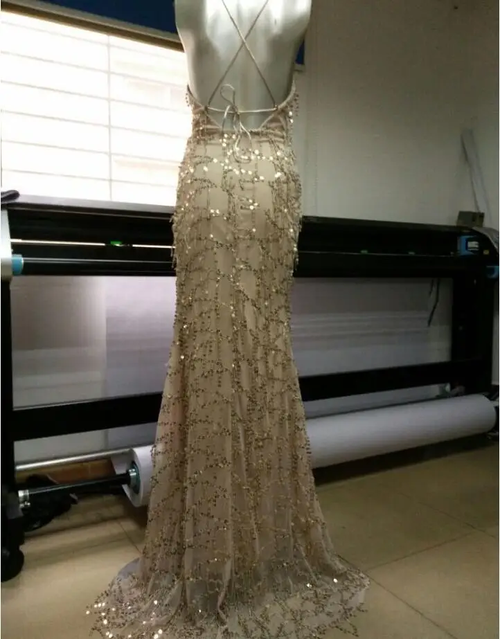 Женское платье с золотыми блестками JOYINPARTY длинное вечернее макси 2017|dress gold