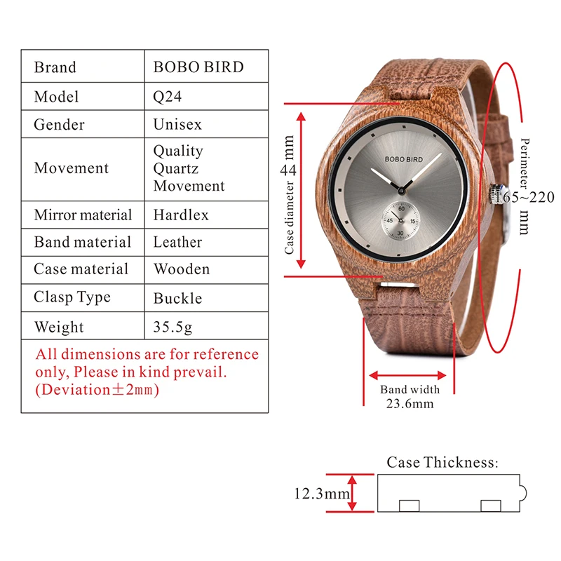 BOBO BIRD деревянные часы для мужчин и женщин часы Роскошный кожаный ремешок кварцевые часы в деревянной коробке relogio masculino W* Q24