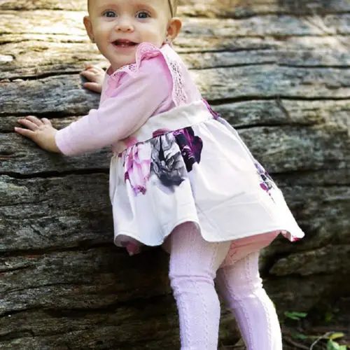 Летнее платье с цветочным рисунком для новорожденных девочек; комбинезон; сарафан; милая розовая одежда с круглым вырезом и кружевными рукавами; 1 шт