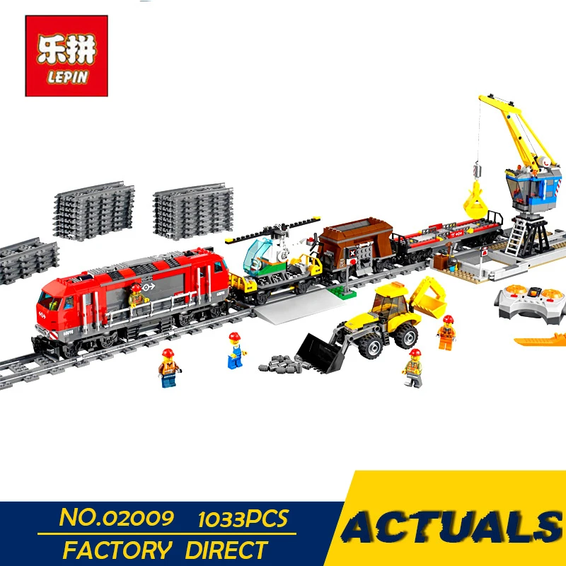 

LEPIN 02009 1033pcs City Engineering Remote Control RC Train Building Block Compatible 60098 Brick Toy Educational toys Children