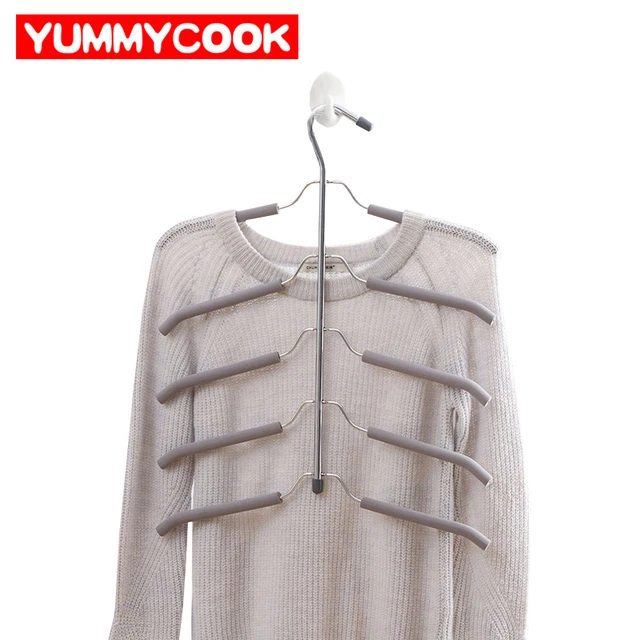 Multi Blouse Shirt Tree Hanger 5 Layer Non Slip Clothes Rack Hanging