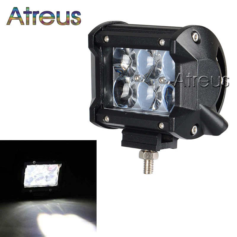 18 Вт Автомобильный светодиодный рабочий светильник бар 12V 24V LED пятно света 4D