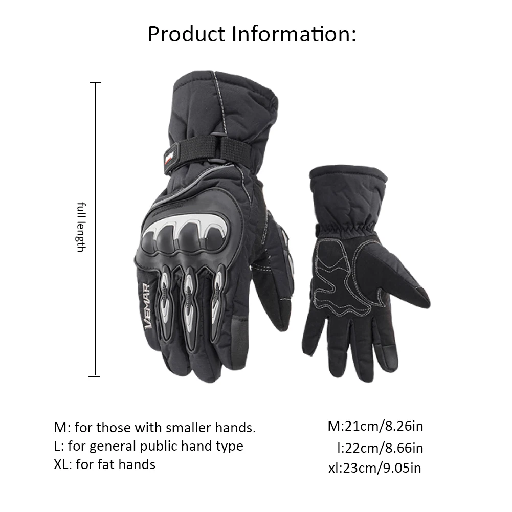 New Men And Women Winter Motorcycle Waterproof Gloves Touch Screen Riding Gloves Electric Car Warm Wind-Proof Gloves