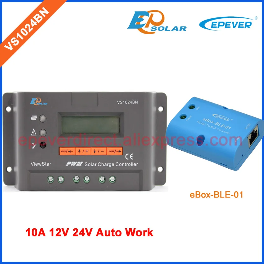 

VS1024BN EPEVER 10A 10amps New PWM solar panel controller built in LCD display bluetooth connect Android mobile APP