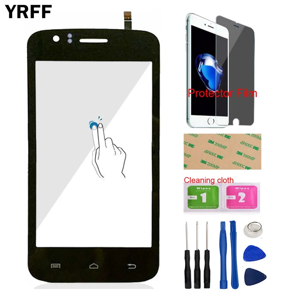 

YRFF 4.0'' TouchGalss Front Touch Screen Touch Digitizer Panel Glass For Explay Atom Lens Sensor Tools + Protector Film Adhesive