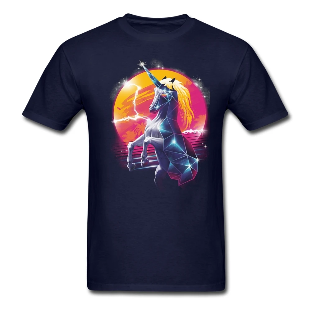 Футболка мужская с круглым вырезом коротким рукавом и принтом единорога|t shirt|mens