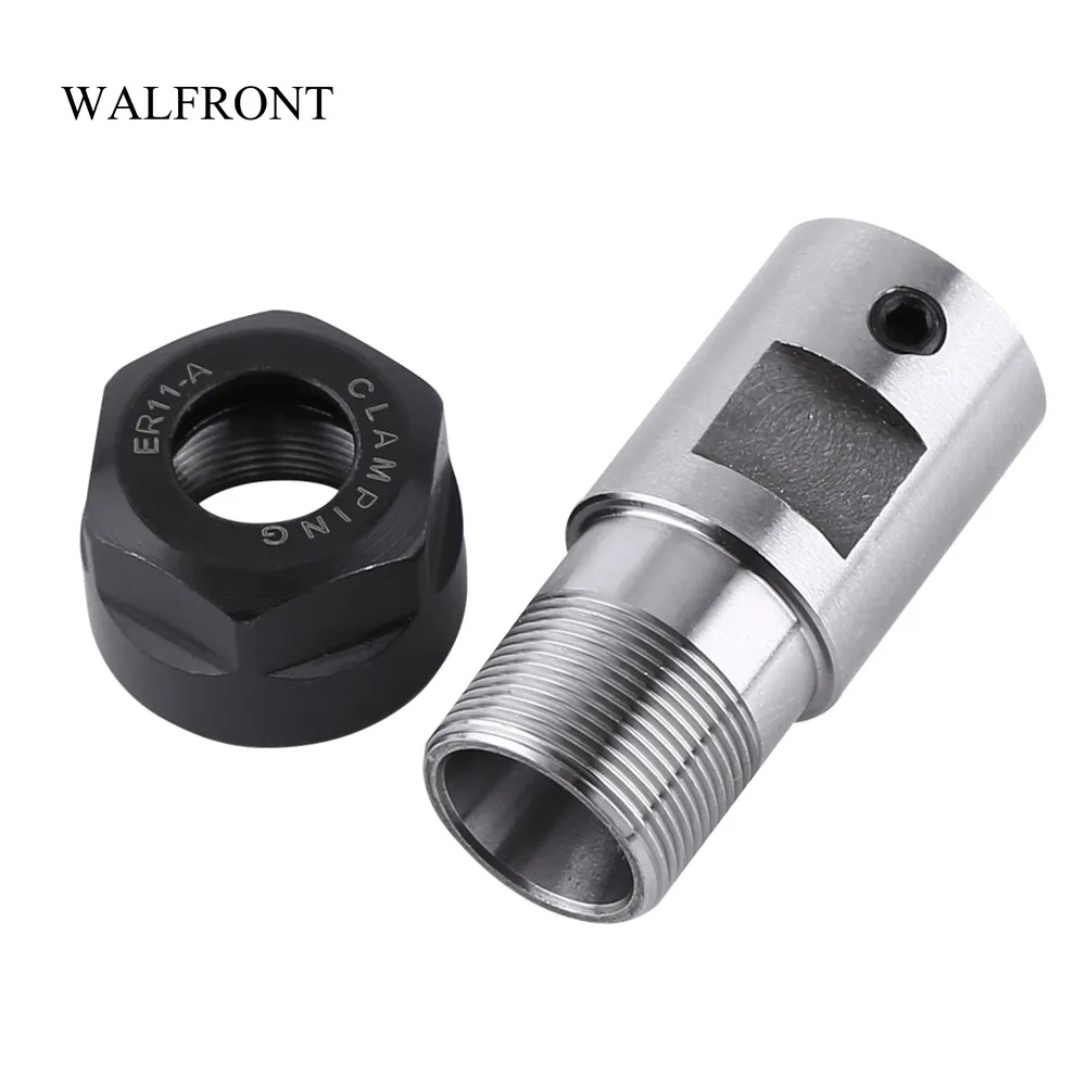 

WALFRONT ER11 Collet Chuck Motor Shaft Extension Rod Spindle Collet Lathe Tools Holder Inner 8MM For CNC Milling Boring Grinding