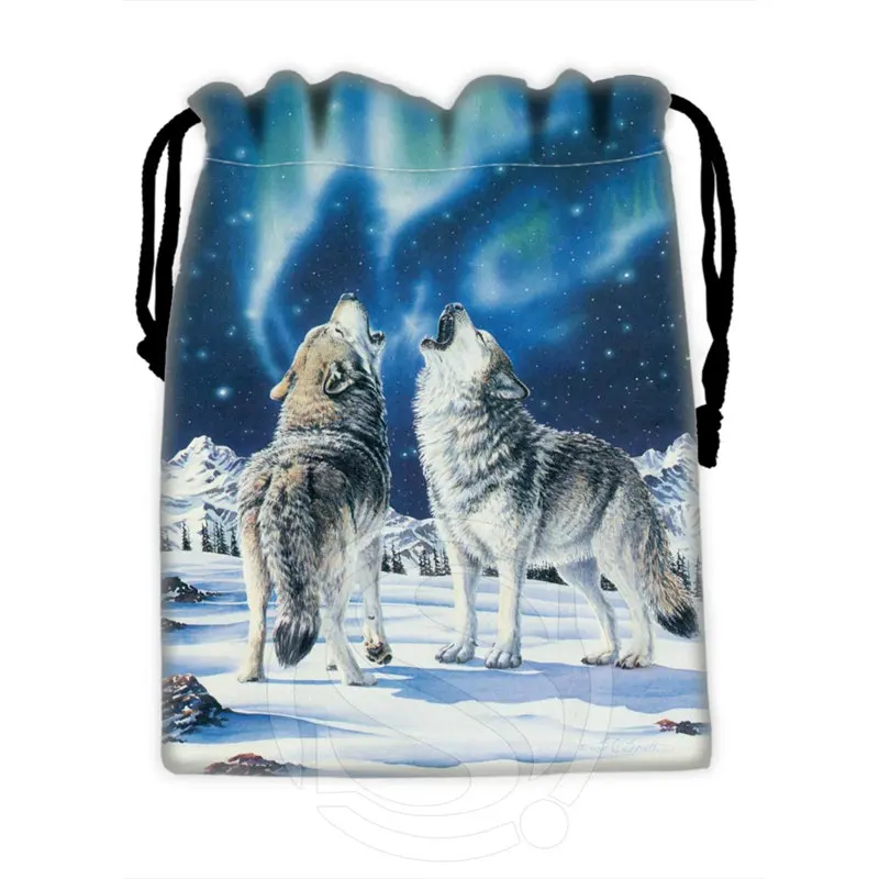 

Hot Custom WOLF Drawstring Bags Custom Storage Bags Storage Printed Receive Bag Compression Type Bags 18X22cm